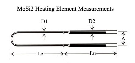 EQ1800 Φ6/12 U Type Mosi2 Heating Elements By Same Technology With Kanthal 2